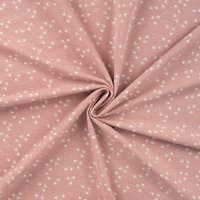 Maille jersey coton imprimée pattes de chien rose nude - Mondial Tissus