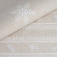 Tissu piqué coton lin beige - Mondial Tissus