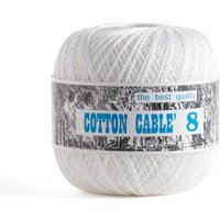 Pelote coton cable à crochet n°8 blanc - Mondial Tissus