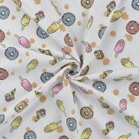 Maille jersey coton imprimée glaces à gogo pailletées multico - Mondial Tissus