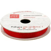 Bobine ruban organza rouge 6 mm - MT - Mondial Tissus