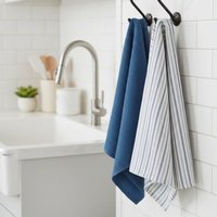 Lot de 2 torchons essentiel bleu 50x70 - MT - Mondial Tissus