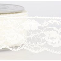 Ruban dentelle Rachel fleuris écru 50mm - Mondial Tissus