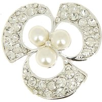 Bouton trèfle perles strass 28mm a queue (1 pièce) - MT - Mondial Tissus