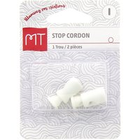 Stop cordon 1 trou blanc - MT - Mondial Tissus