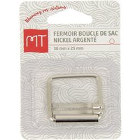 Fermoir boucle de sac en métal 30 mm argent x1 - MT - Mondial Tissus