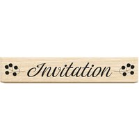 Tampons en bois rectangle inscription "Invitation" - Aladine - Mondial Tissus