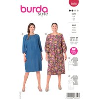 Patron Burda 6058 - robe, tombé fluide , manches 3/4 - Burda - Mondial Tissus
