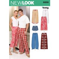 Patron New Look 6859 - pantalon pantacourt short mixte - Newlook - Mondial Tissus