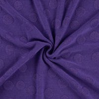 Maille jersey gros pois relief violet - Mondial Tissus