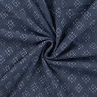 Tissu jacquard maille coton polyester denim bleu - Mondial Tissus