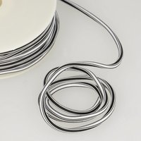 Cordon lacet carré 4mm blanc rayé noir au mètre - Mondial Tissus