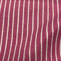 Toile denim polycoton bio recyclée rayures rose vif - Origine France - Mondial Tissus