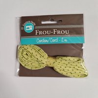 Cordon spaghetti 7 mm x 2 m vert anis motif pois - Frou Frou - Mondial Tissus