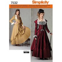 Patron Simplicity 2172.r5 - robe historique jupe veste bustier - Simplicity - Mondial Tissus