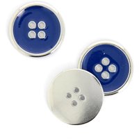 Boutons métal argent et marine 25 mm - MT - Mondial Tissus