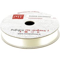 Bobine ruban satin écru 6 m X 9 mm - MT - Mondial Tissus
