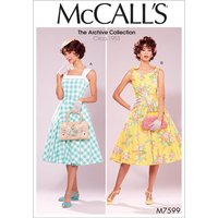 Patron Mc Call's 7599E5 - Robe Vintage évasée du 42-50 - McCall's - Mondial Tissus