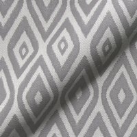 Toile outdoor jacquard réversible outdoor ikat losange gris et blanc - Mondial Tissus