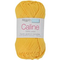 Pelote fil à tricoter Caline 50g 100% coton mercerisé - Col. 104 Jaune - Mondial Tissus