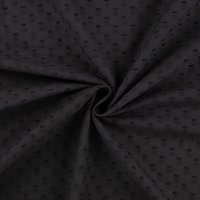 Tissu coton dobby uni noir - Mondial Tissus