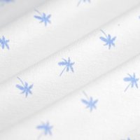 Tissu molleton palmiers bleu blanc - Mondial Tissus