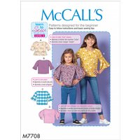 Patron Mc Call's M7708CEE Top enfant de 3-6 ans - McCall's - Mondial Tissus