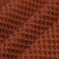 Tissu éponge nid d'abeille terracotta - Mondial Tissus