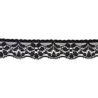 Ruban dentelle nylon extensible noir 26 mm - MT - Mondial Tissus