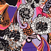 Tissu Popeline viscose fleurs XL rose - Mondial Tissus