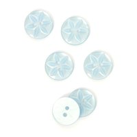 Boutons fleur 2 trous bleu clair 16mm - MT - Mondial Tissus
