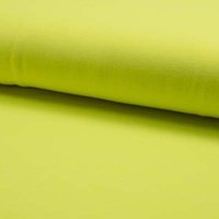 Tissu jersey polyester coton élasthanne uni jaune fluo - Mondial Tissus