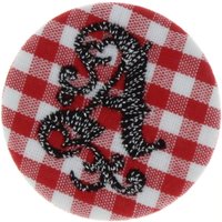Écusson thermocollant rond vichy avec un grand A - Frou Frou - Mondial Tissus