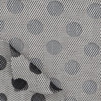 Tissu dentelle mesh noire gros pois fait en France - Mondial Tissus