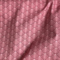 Tissu coton enduit imprimé éventails rose - Mondial Tissus