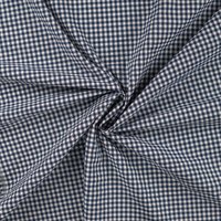 Tissu seersucker imprimé petit vichy bleu marine - Mondial Tissus