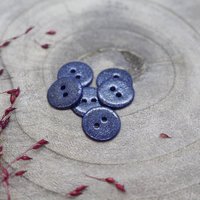 Lot de 5 boutons Glitter bleu cobalt 15 mm - Atelier Brunette - Atelier Brunette - Mondial Tissus