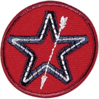 Écusson étoile bleu sur rond rouge - Mondial Tissus