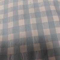 Tissu seersucker vichy bleu clair 7mm recyclé - Mondial Tissus