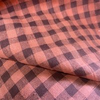 Tissu seersucker vichy bois de rose 7mm recyclé - Mondial Tissus