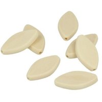 Perles bois "Lucy" pétale 15x30mm 7 pièces - Mondial Tissus
