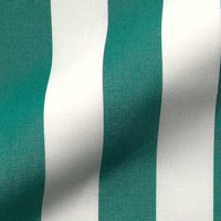 Tissu jacquard outdoor grosse rayure verte et blanche - Mondial Tissus