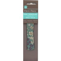 Ruban 1,5cm x 2m thermocollant fleuri bleu - Frou Frou - Mondial Tissus
