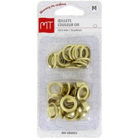 Œillets et rondelles 10.5 mm doré - MT - Mondial Tissus