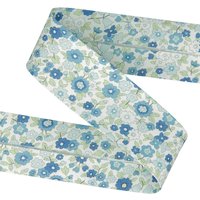 Biais motif fleurs 30mm bleu - Mondial Tissus