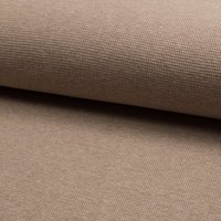 Maille Jersey coton gaufré épais uni beige chiné - Mondial Tissus