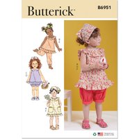 Patron Butterick B6951A Robe et haut Bébé 1 à 4 mois - Butterick - Mondial Tissus