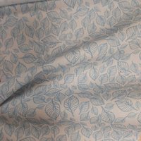 Percale coton chemise blanche impression digitale feuille bleu ciel - Mondial Tissus