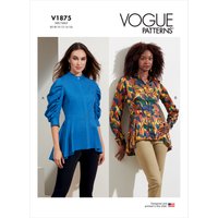 Patron Vogue 1875Y5 - top peplum avec basque et manches bouffantes du 46 au 54 - Vogue - Mondial Tissus