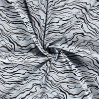 Tissu toile viscose rayure marbré bleu - Mondial Tissus